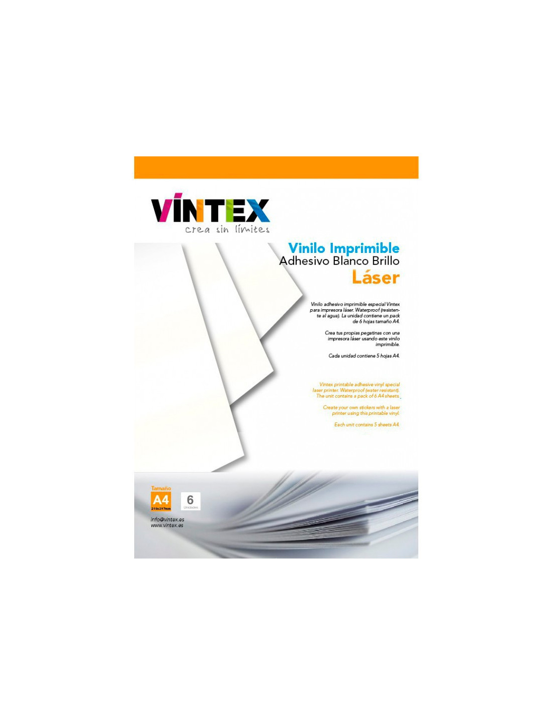 Vinilo adhesivo imprimible láser blanco VINTEX