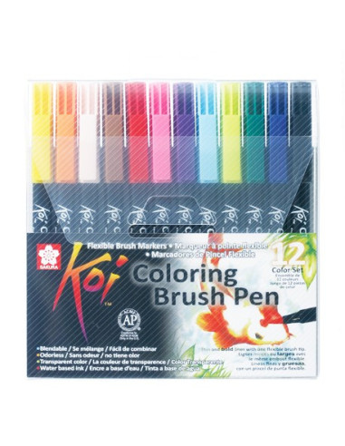 Koi - Rotulador de pincel flexible 12 colores