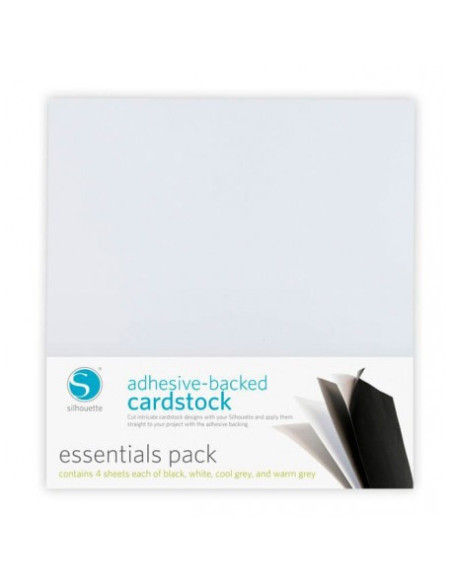 Cartulina adhesiva en blanco y negro Pack Esencial de Silhouette