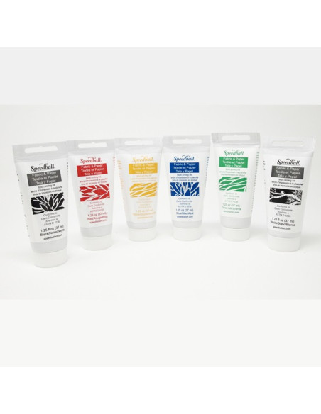 Pack 6 tintas para tejidos y papel Speedball
