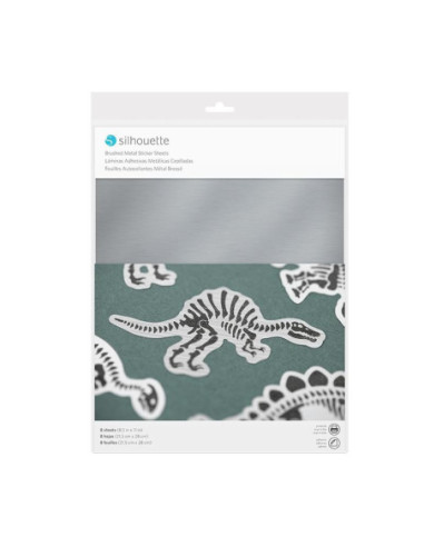 Sticker Paper efecto cepillado plata metalizado Silhouette (PRÓXIMAMENTE A LA VENTA)