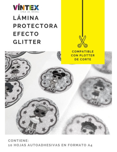 Lámina adhesiva efecto glitter VINTEX