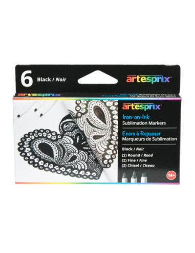 Pack 6 rotuladores de sublimación negros Artesprix