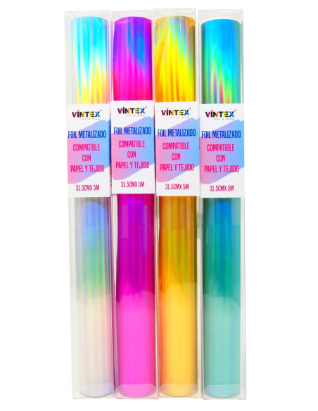 Foil Metalizado para Papel y Tejido 30cm x 5m Vintex