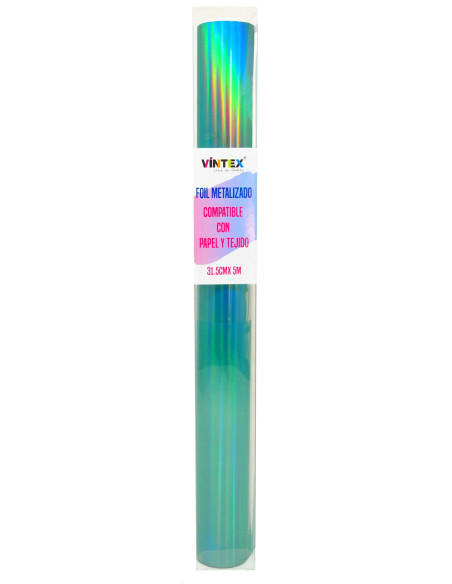 Foil Metalizado para Papel y Tejido 30cm x 5m Vintex