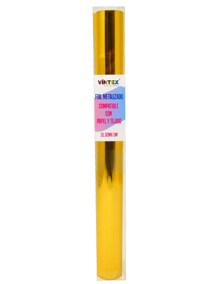 Foil Metalizado para Papel y Tejido 30cm x 5m Vintex