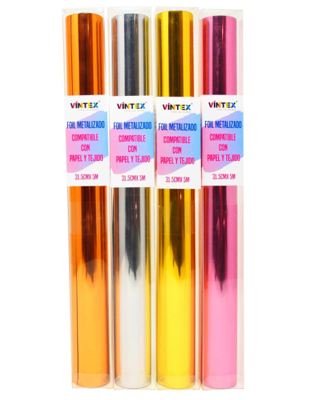 Foil Metalizado para Papel y Tejido 30cm x 5m Vintex