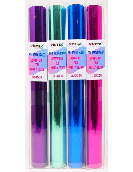 Foil Metalizado para Papel y Tejido 30cm x 5m Vintex