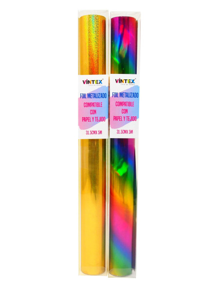 Foil Metalizado para Papel y Tejido 30cm x 5m Vintex