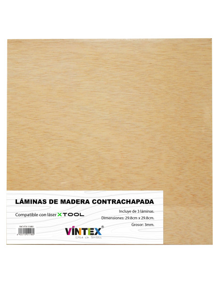 Láminas de Madera Contrachapada 3mm Vintex